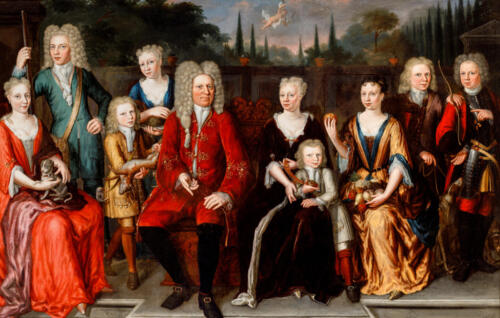Cornelis Philip (1670-1737) van Lidth de Jeude, Nederlandse stamvader, en Christina Margaretha Wijnen (1679-1754) en hun gezin 